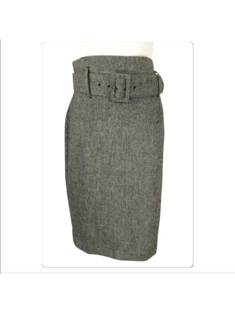 DALIA Collection Classic wool blend belted skirt size 8